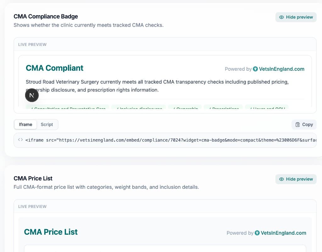 Branded Compliance Widgets — desktop